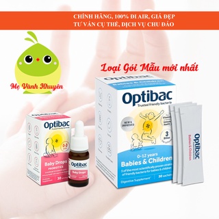 Men vi sinh cho trẻ nhỏ Optibac hồng, UK (30 gói/Giọt 10ml)