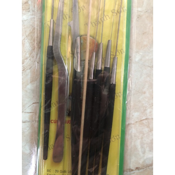 Bộ ráy tai Thanh Sơn 8 món xịn nẹp inox chắc chắn dùng làm ráy tai tiệm cắt tóc bộ móc tai chuyên nghiệp cán gổ