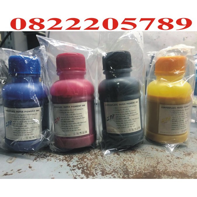 Bộ mực dầu pigment 4 màu x 100ml/1 màu dùng cho máy in epson