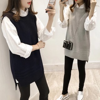 Sét áo gi lê len kèm áo sơ mi trắng 2 trong 1