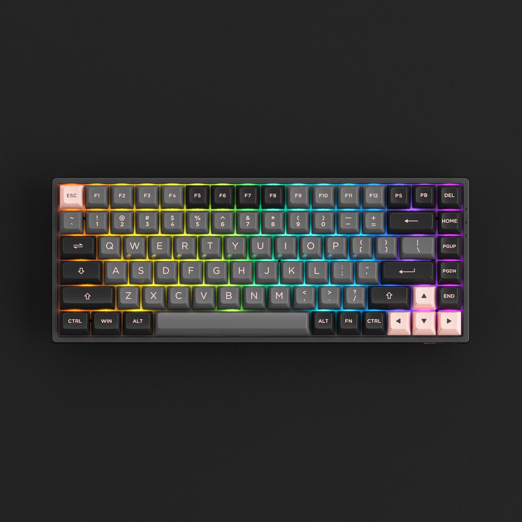 Bàn phím cơ AKKO 3084 v2/ 3084B Plus Black Pink | Hotswap | RGB | Bluetooth | Wireless 2.4 Ghz | USB Type C