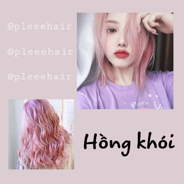 [ Combo Siêu Dưỡng]  Combo Thuốc Nhuộm Tóc Màu Hồng Khói , Màu Đỏ Hồng, Hot Pink Tặng Oxy Trợ Nhuộm