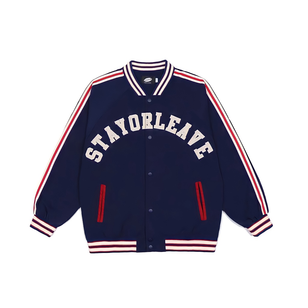 Áo bomber nam nữ STAY dáng varsity chất liệu nỉ 2 lớp Mophus MB022
