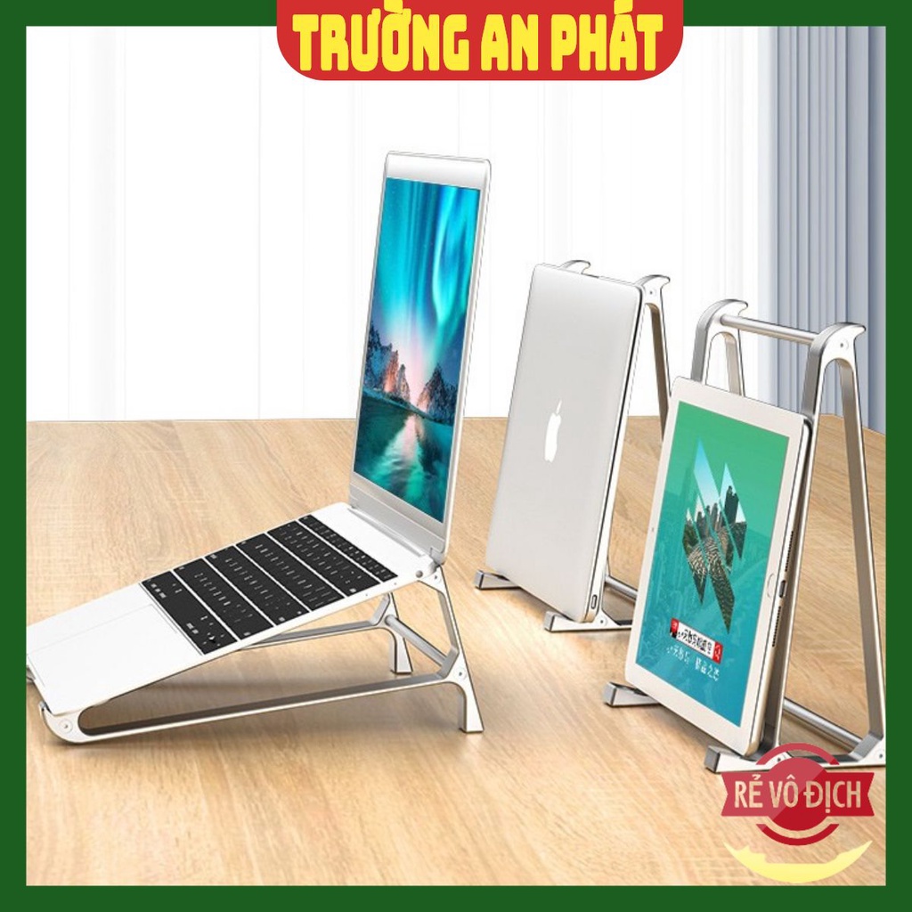 Giá đỡ nhôm p5 kê laptop 2 in 1 kê tản nhiệt kiêm đế dựng cho macbook ipad surface chính hãng