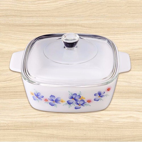Âu vuông/thố size đại 2L (1007) thủy tinh ngọc cao cấp USA Home Set, nhập khẩu Thái Lan, an toàn cho sức khỏe, cao cấp