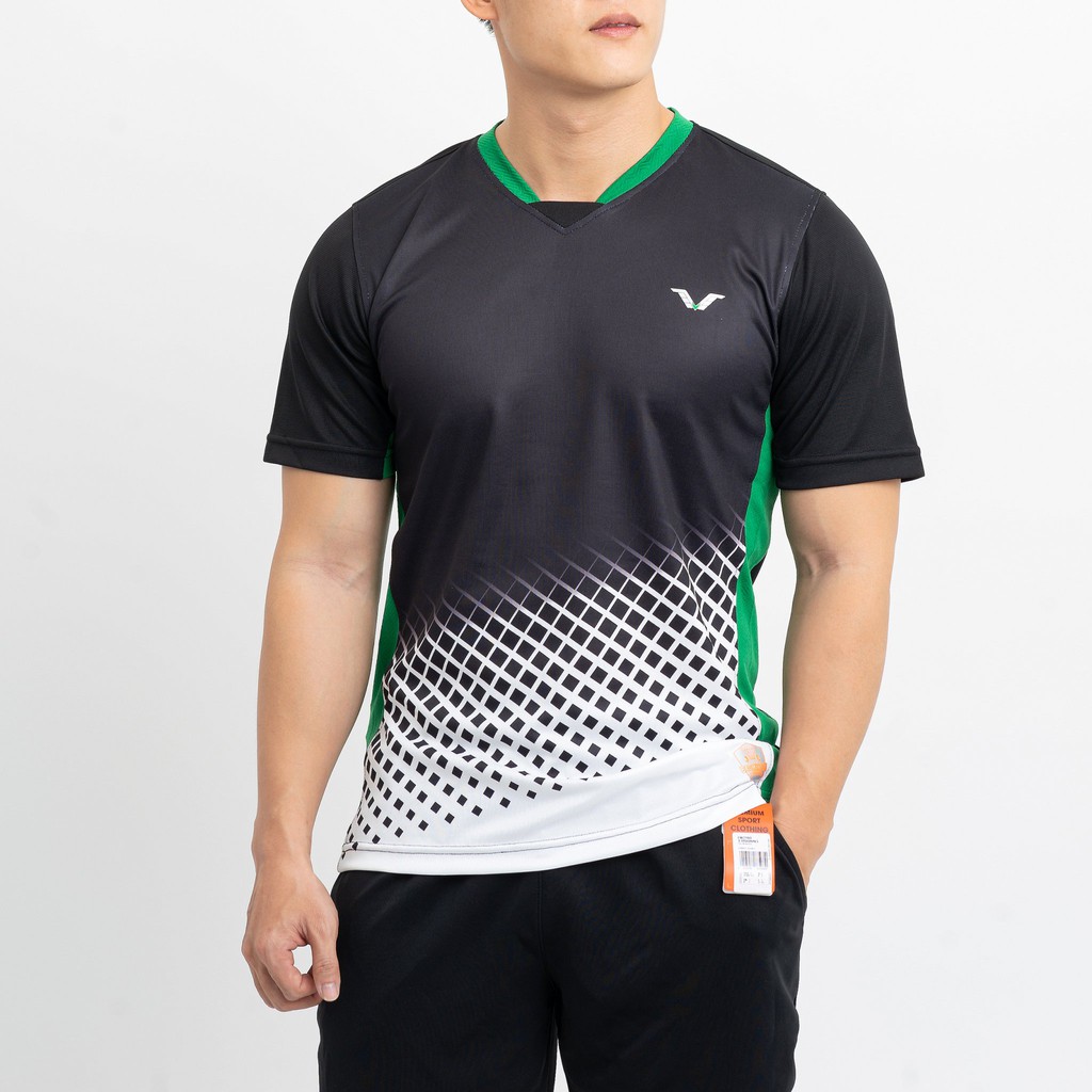 Áo Cầu Lông Nam Cổ Tròn AVT03 Vina Sport, Chất Thun Poly Thấm Hút Mồ Hôi, Thoáng Mát, Co Dãn Tốt, Full Size, Đồ Tập Gym