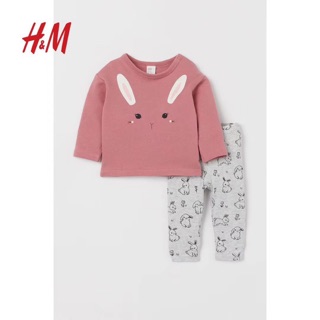 Bộ nỉ thỏ hồng hm 1-6y