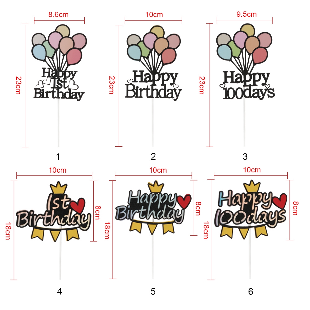 Bộ 100 cái que cắm trang trí bánh sinh nhật đáng yêu