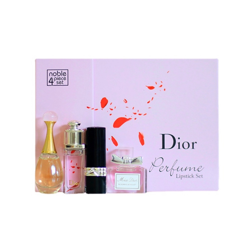Bộ 4 Lọ Nước Hoa & Son Môi Mẫu Thử Dior 999 5ML