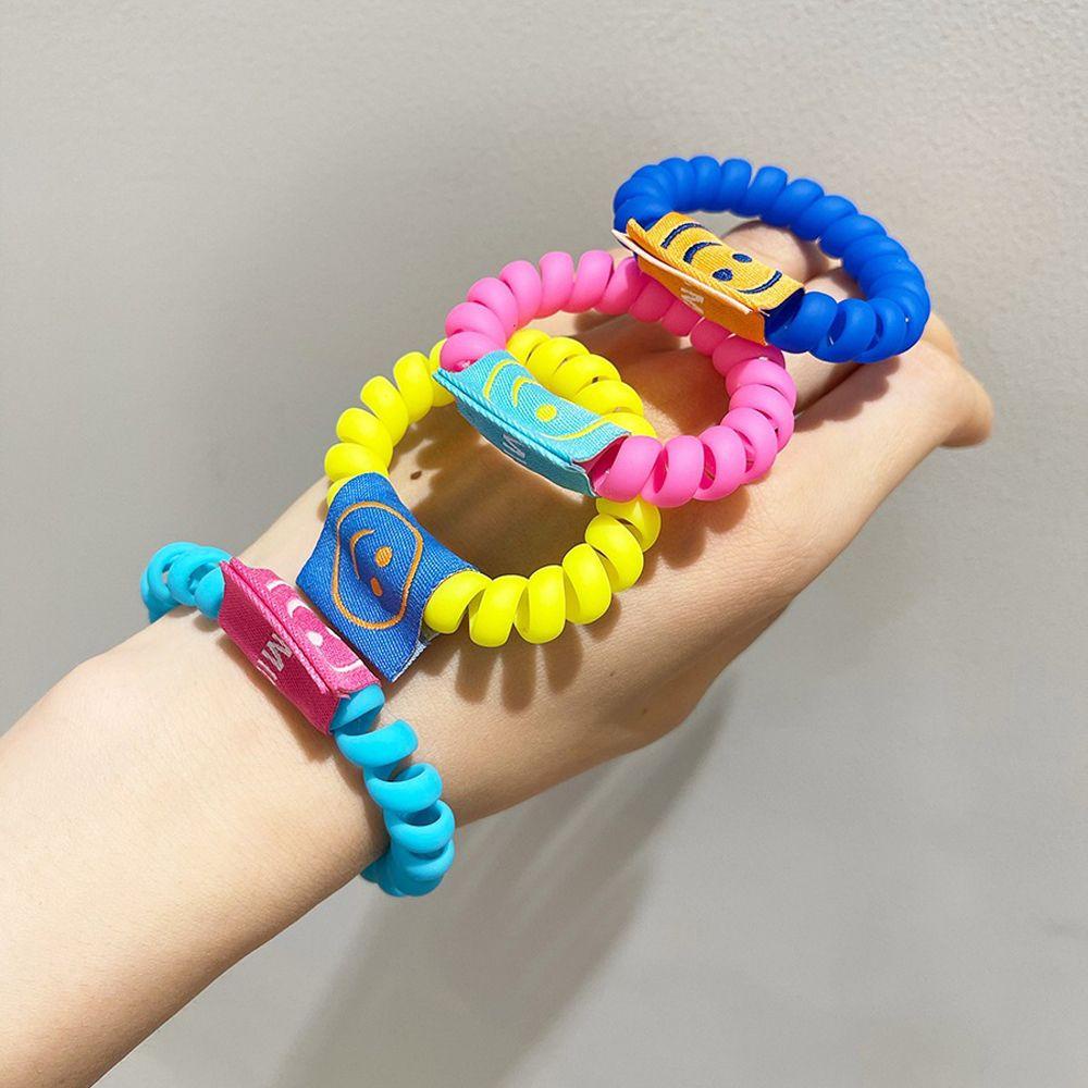 Dây Buộc Tóc Đuôi Ngựa Mặt Cười Màu Dạ Quang Phong Cách Hàn Quốc Độc Đáo Cho Nữ MXGOODS Giá Đỡ