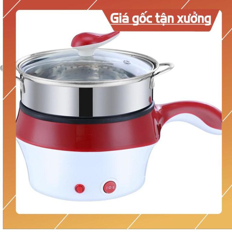 TOP 🍅Tặng Kèm Vỉ Hấp🍅 Nồi Lẩu, Ca Nấu Mì 2 Tầng Mini Tặng Kèm Vỉ Hấp Đa Năng, Chiên, Hấp, Lẩu, Rán Siêu Tiện Dụng