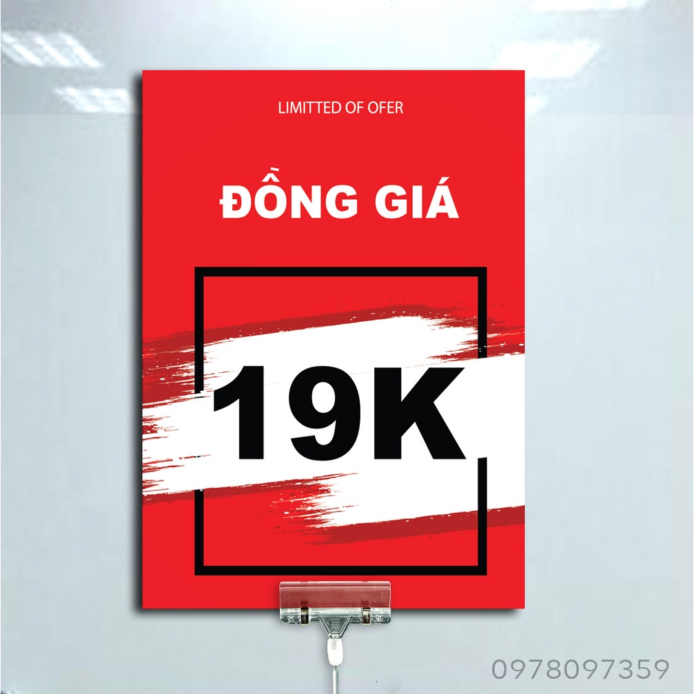Bảng sale đồng giá tự ghi mica , foxmec SOKO