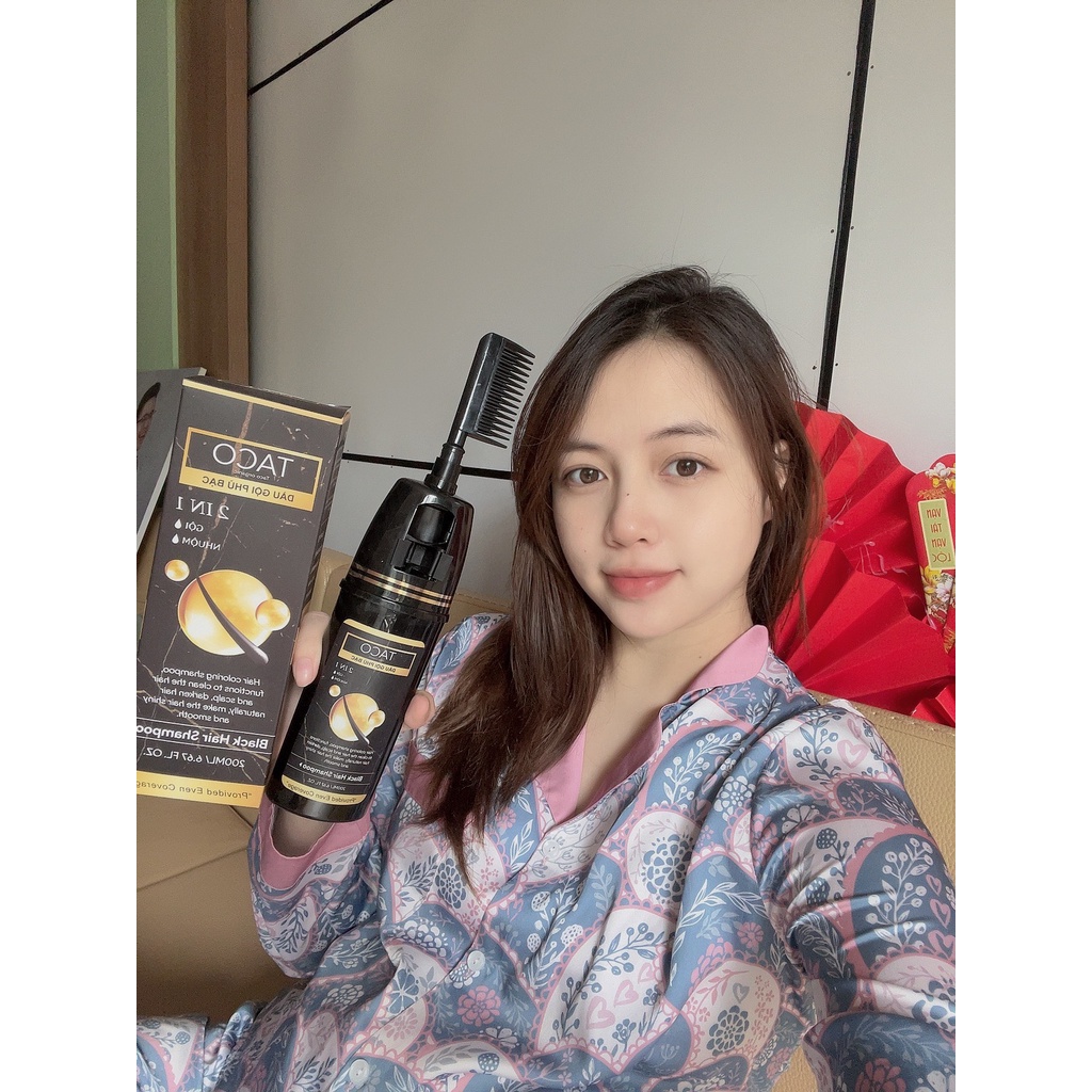 Dầu Gội Nhuộm Đen Thảo Dược TACO Black Hair 200ml - Gội Là Đen Chỉ Với 10 Phút
