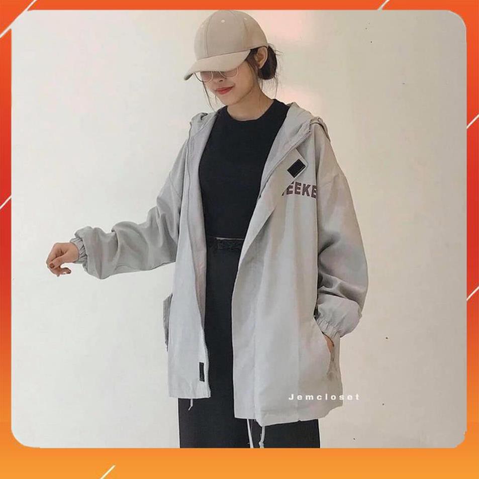 Áo Khoác Gió WEEKEND 2 màu Trắng/Đen Có Mũ Unisex Dáng Rộng xưởng sỉ nguyễn hoa siêu đẹp