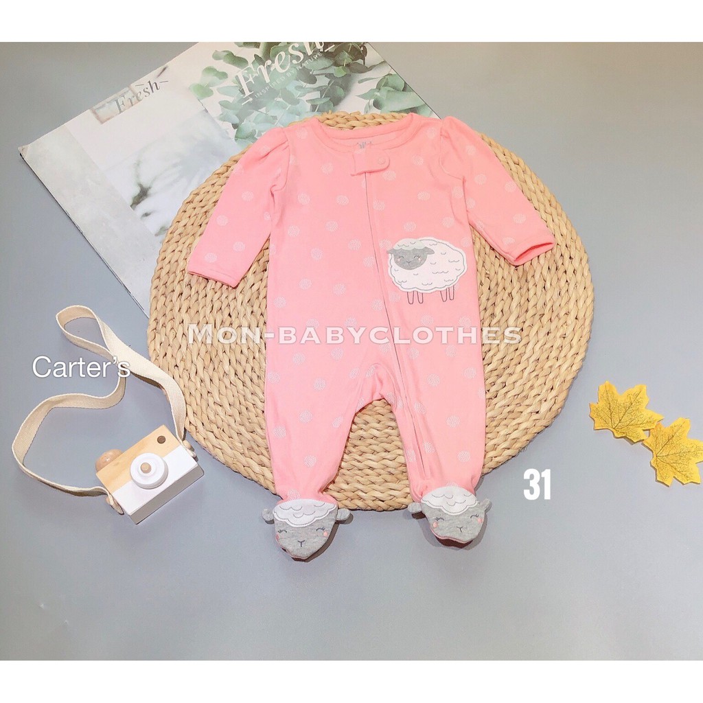 sleepsuit cotton - Cừu cam tròn [carter]