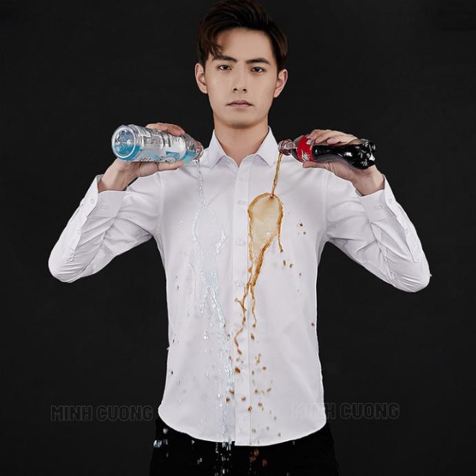 Áo sơ mi nam trơn tay dài, dáng ôm slimfit, phong cách Thời trang nam Hàn Quốc | BigBuy360 - bigbuy360.vn