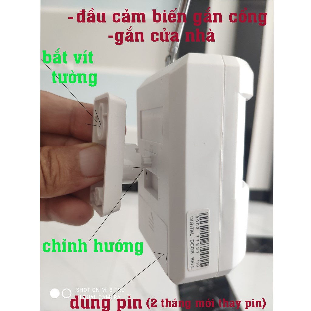 Chuông Cửa Chống Trộm Báo Khách Không Dây Thông Minh