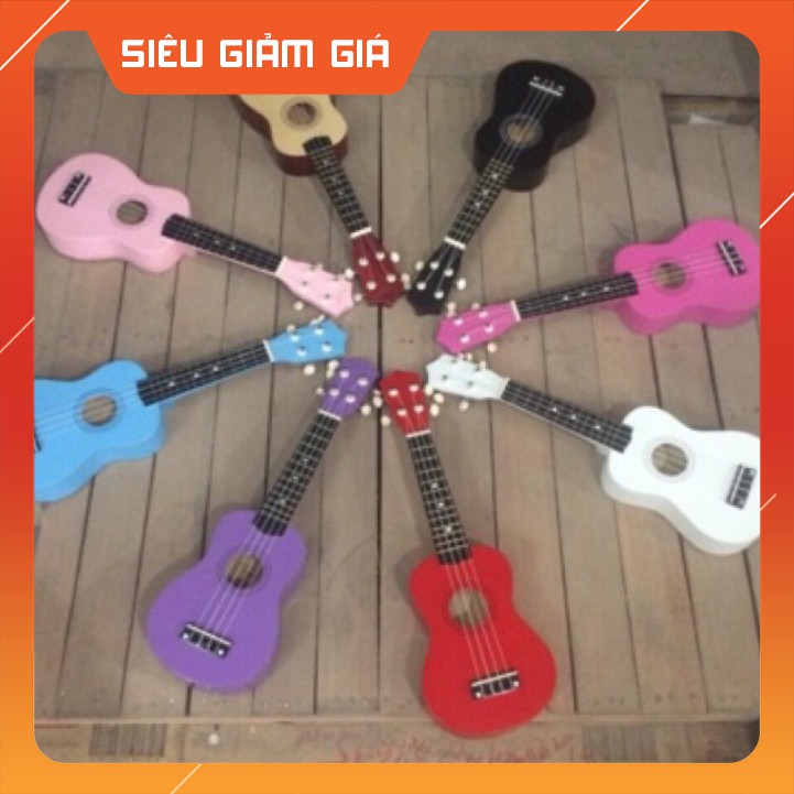 Ukulele đàn guitar mini đa sắc màu tặng hướng dẫn tự học