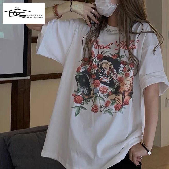 Áo Thun Trắng Tay Ngắn Dáng Rộng Thời Trang Mùa Hè Dành Cho Nữ