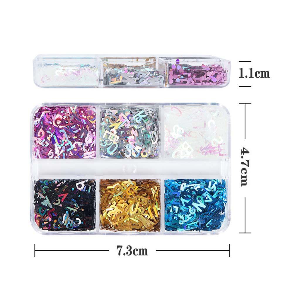 Bộ 26 Miếng Dán Trang Trí Móng Tay Hình Chữ Cái Tiếng Anh 3D Lấp Lánh