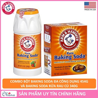 Combo Bột Baking Soda Đa Công Dụng 454g và Bột Baking Soda Chuyên Rửa Rau Củ 340g