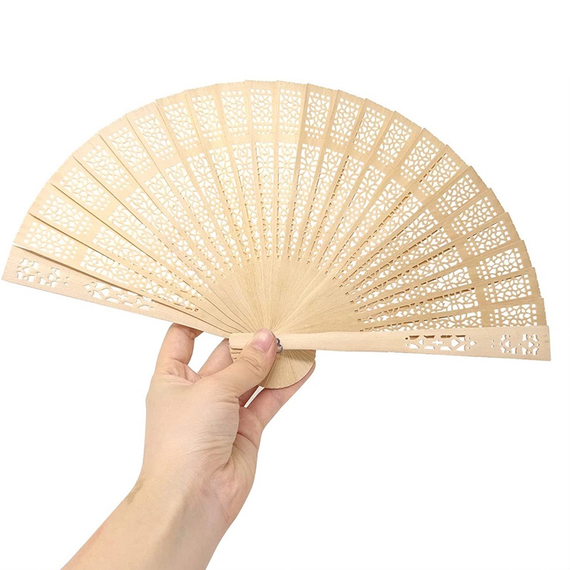 Bộ 24 Quạt Gập Cầm Tay Bằng Gỗ Dùng Làm Quà Tặng / Trang Trí Đám Cưới