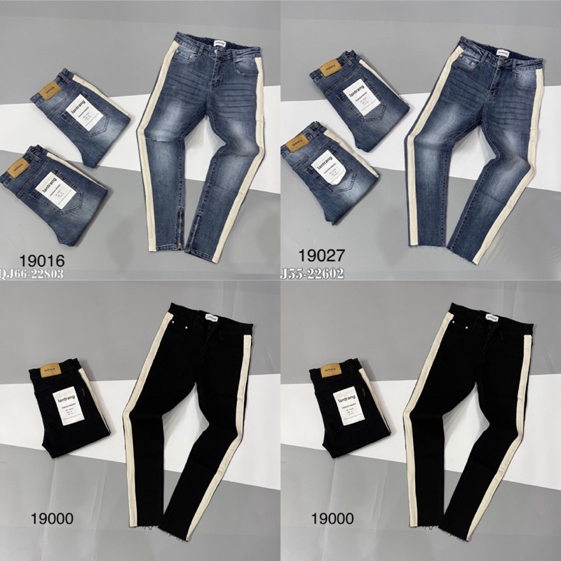 Quần bò kiểu dáng hàn quốc phối vạch - Quần bò nam đẳng cấp QJ28 QJ55 QJ66
