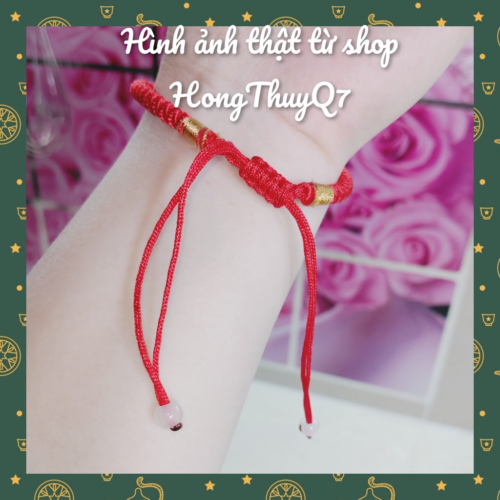 Vòng tay may mắn bằng dây chỉ lụa màu đỏ thắt dút to nhỏ tuỳ thích, dành cho cả trẻ em và người lớn /5.1/ - HongThuyQ7
