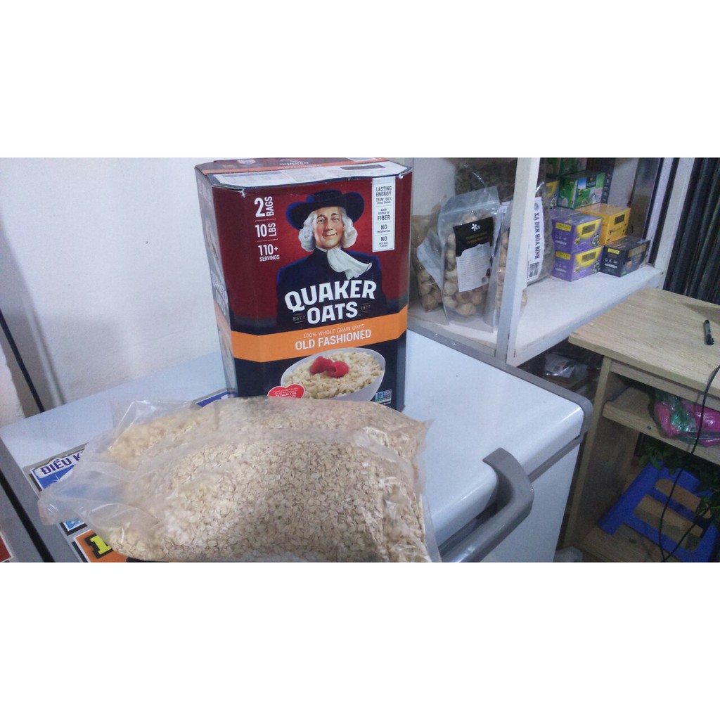 Thùng 4,52kg Yến Mạch Quaker Oats NK Mỹ (nguyên hạt cán dẹt)