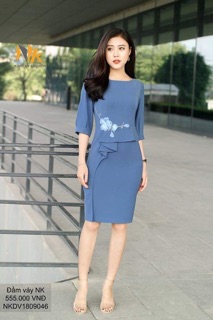 Đầm peplum bèo lệch NK