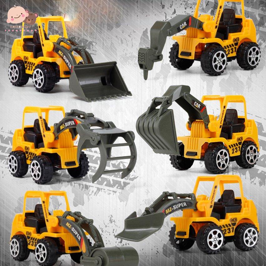 [HOT]Boy Toy Car Excavator Color Random Child Inertia Model Engineering Car