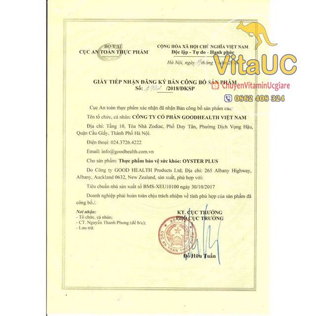 Tinh chất hàu goodhealth oyster plus 60 viên, tăng cường sinh lý nam giới