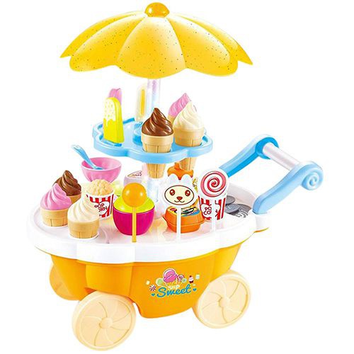 Đồ Chơi Xe Đẩy Bán Kem 2 Tầng Loại To Có Đèn, Có Nhạc Cho Bé Vui Chơi Và Khám Phá