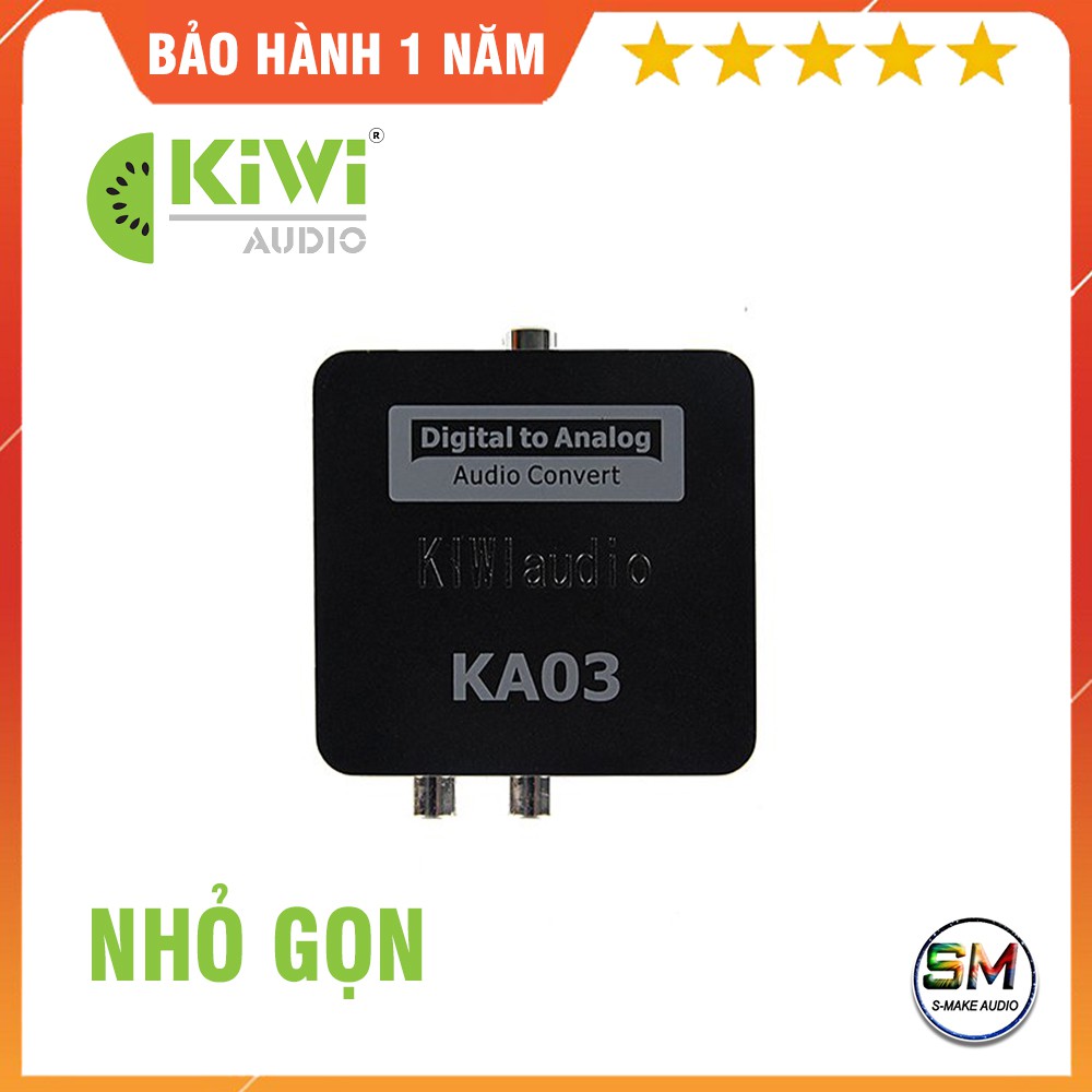 Bộ chuyển đổi âm thanh KiWi KA03 - Chuyển từ Digital to Analog Optical, USB, AUX  - smake audio