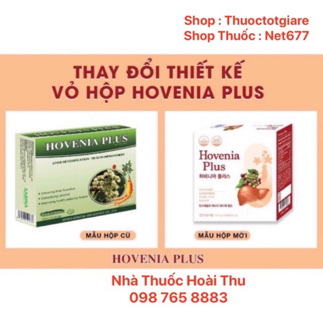 Viên bổ gan Hovenia Plus [ Chính hãng] - Giải độc gan, giải rượu