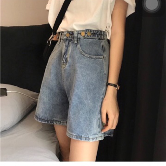 🔅Quần Jeans Ngố Nữ Đai Nút