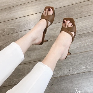 Giày sandal nữ cao gót 5 phân , Dép nữ gót nhọn thời trang quai chéo đi chơi đi làm sang xinh