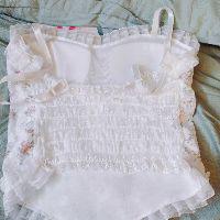 Áo croptop hai dây phối ren hoa 10MK