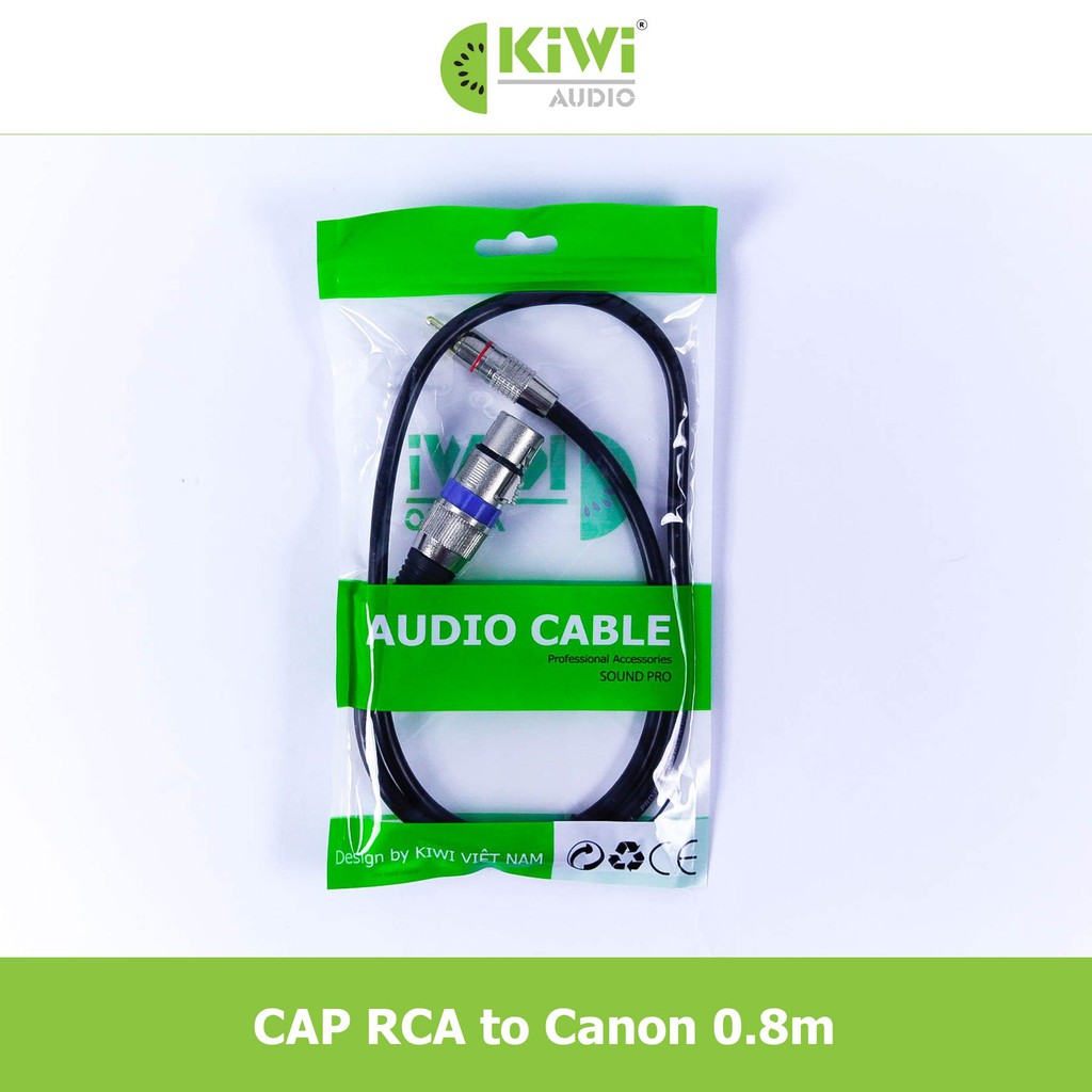 Dây canon âm ra hoa sen (AV) lõi đồng [Chính Hãng Kiwi] dài 0.8m