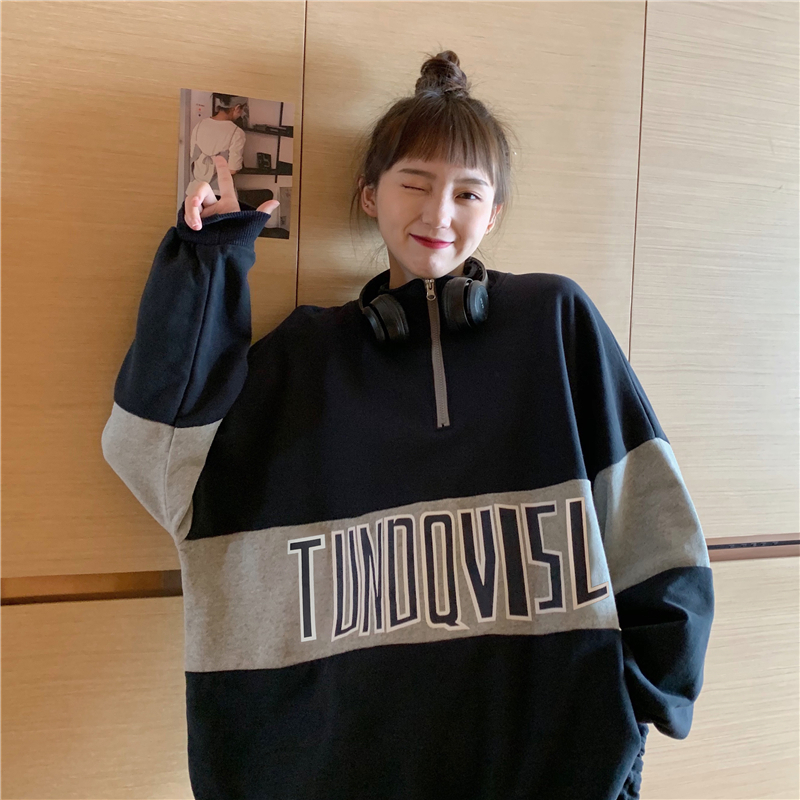 Áo Hoodie Dáng Rộng Phối Khóa Kéo Phong Cách Hàn Quốc Thời Trang Cá Tính | BigBuy360 - bigbuy360.vn