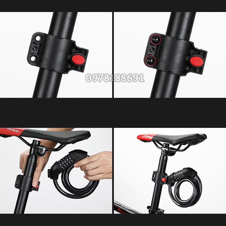Khóa Dây 5 Số Bằng Cáp Thép Chắc Chắn, Chống Trộm, Bảo Vệ Tài Sản, Độ Bảo Mật Cao M100