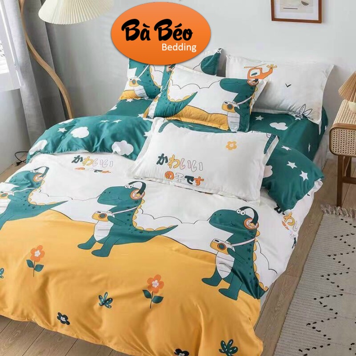 Set 5 Món Vỏ Chăn Ga Gối , Bộ Chăn Ga Gối 5 Món Cotton Poly Cao Cấp (1 Drap + 1 vỏ chăn + 2 Vỏ Gối Nằm + 1 Vỏ Gối Ôm) Đủ