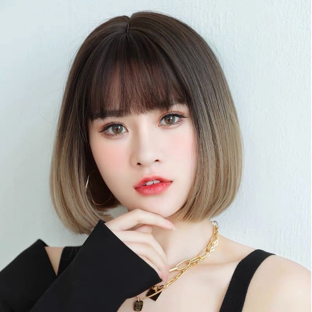 Tóc giả nguyên đầu ❤️KOTY BEAUTY❤️ tóc giả nữ cả đầu vic thẳng nhuộm TG30