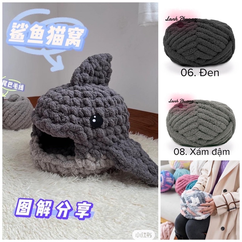 Len Chunky Miu Bông Siêu Mềm Mịn, Sợi To Ấm Cho Mùa Đông