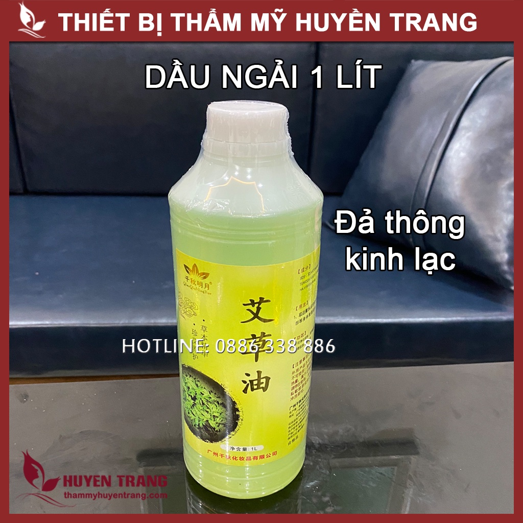 Dầu Ngải Cứu Massage Đả Thông Kinh Lạc Trong Spa Đông Y 1000ml - Thẩm Mỹ Huyền Trang NANOCEE