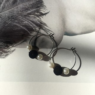 BÔNG TAI TRÒN HẠT CHÂU ĐỎ - MELY 761