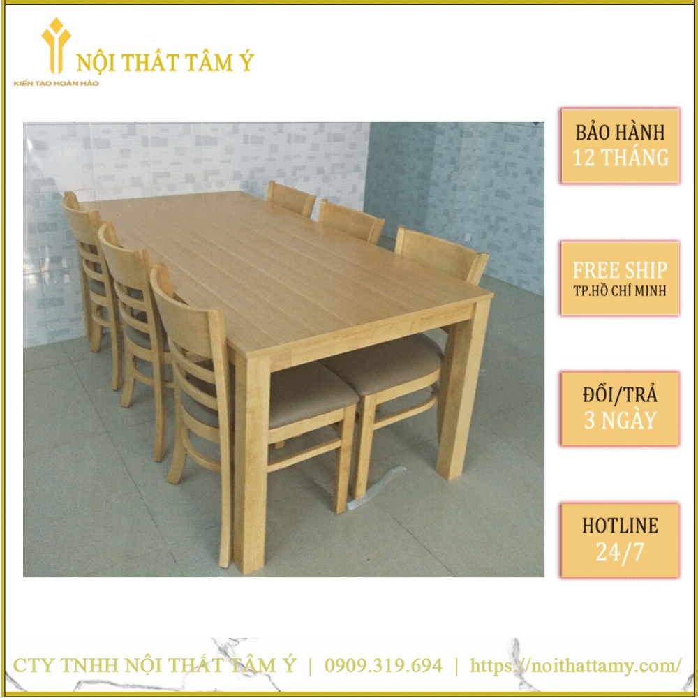 Bộ Bàn Ăn Cabin 6 ghế ✌FREE SHIP HCM✌ Bộ bàn ăn Cao cấp Thương hiệu Nội Thất Tâm Ý