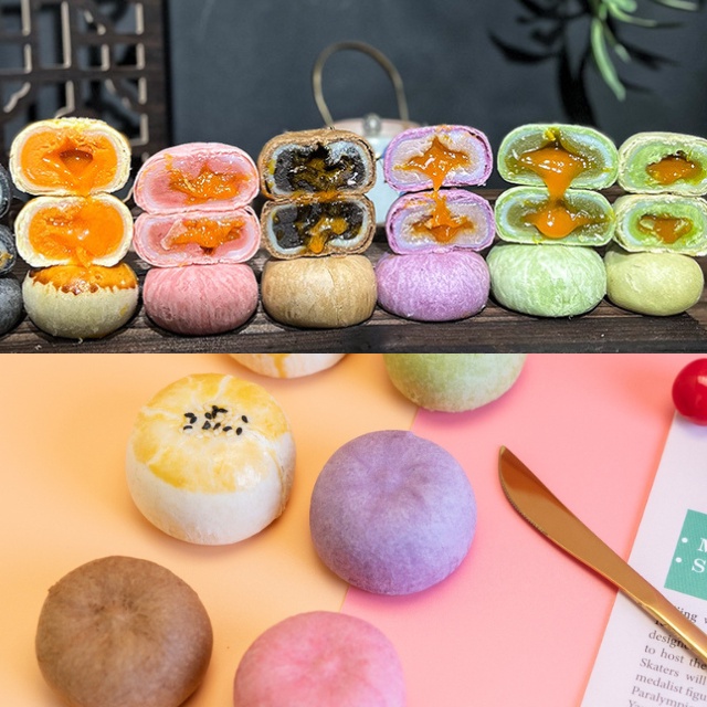 Bánh trứng chảy Lava ngàn lớp Đài loan bánh trung thu mooncake ngọt vừa 4 vị siêu ngon - Đặc sản vùng miền