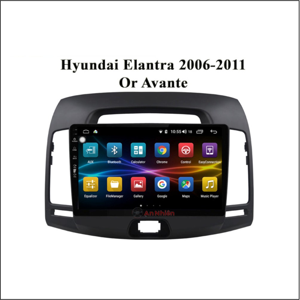Màn Hình Android 9 inch Cho AVANTE/ ELANTRA 2006-2011 - Đầu DVD Chạy Android Kèm Mặt Dưỡng Giắc Zin Hyundai