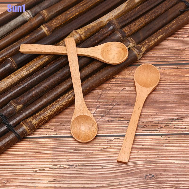 1 Muỗng Gỗ Tre Tròn Uống Trà Cà Phê